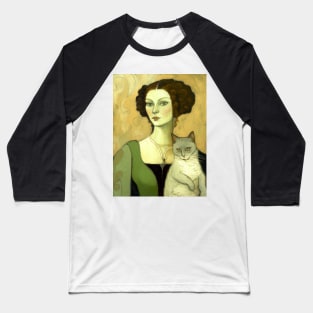 A woman with her cat Baseball T-Shirt